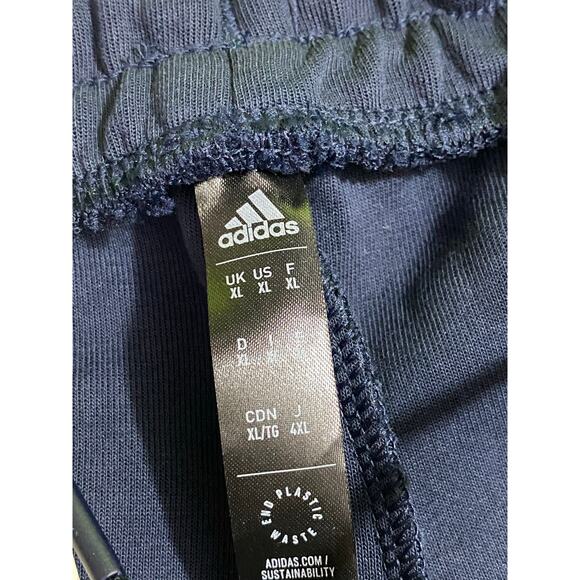 Adidas Men's Size XL Blue Essentials Fleece Big Pink Logo Shorts - Picture 7 of 8